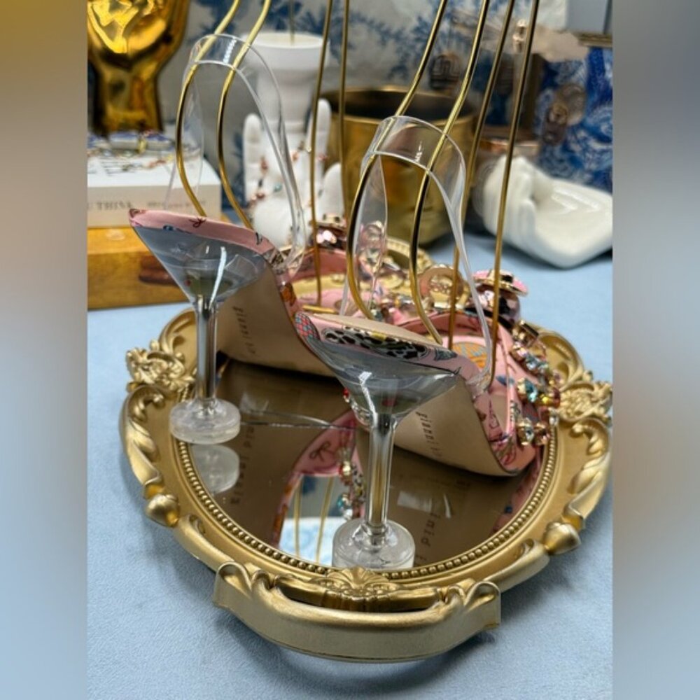 🆕 GIANNI BINI 🧿 NWOB Maddie Printed Rodeo Martini Heel Sandals, Pink - Sz 8.5 - Picture 11 of 16